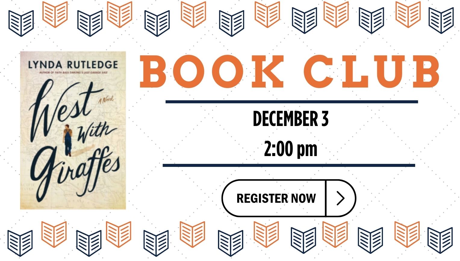 Adult Book Discussion "West with giraffes". December 3, 2:00pm