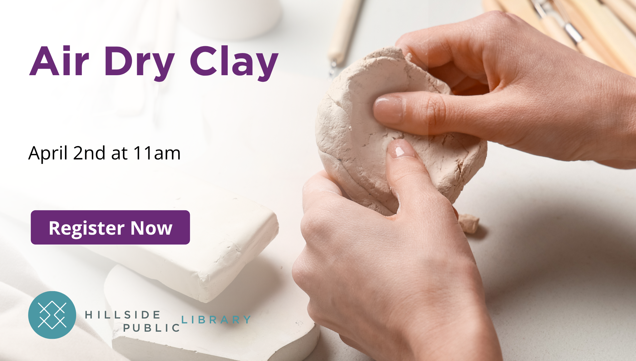 Clay Teens Air Dry Clay. April 2, 11:00am