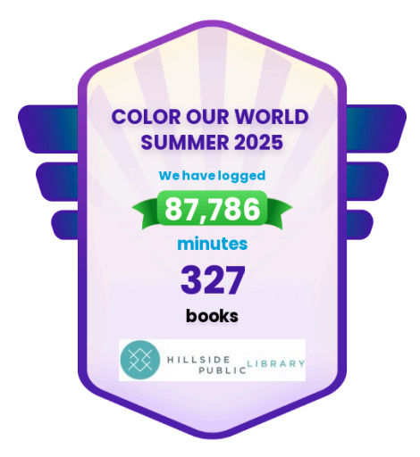 Hillside Public Library progress report 52,551 minutes logged and 239 books