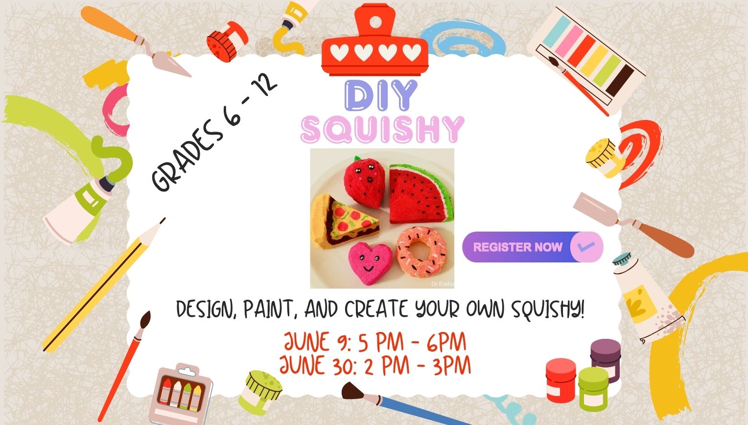 Register for program DIY Squishies