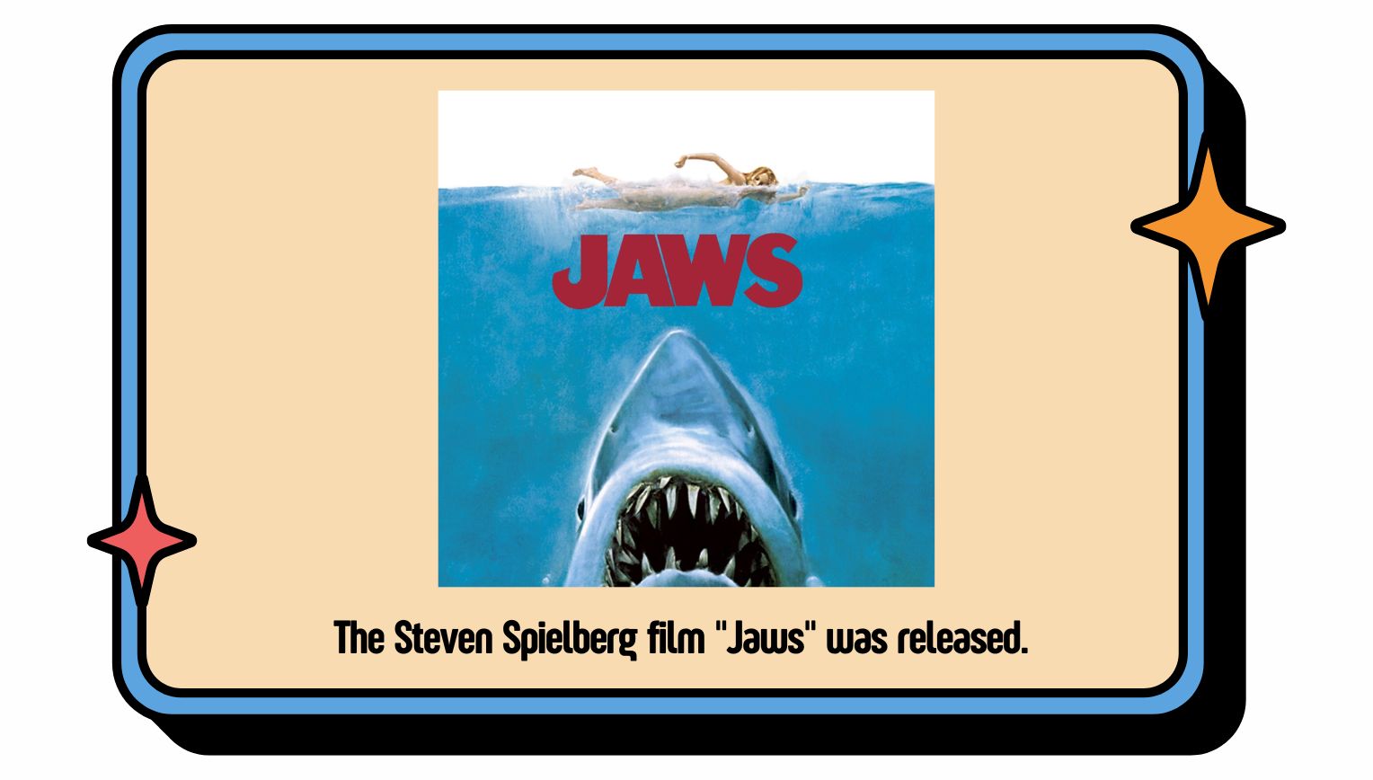 The Steven Spielberg film "Jaws" was released