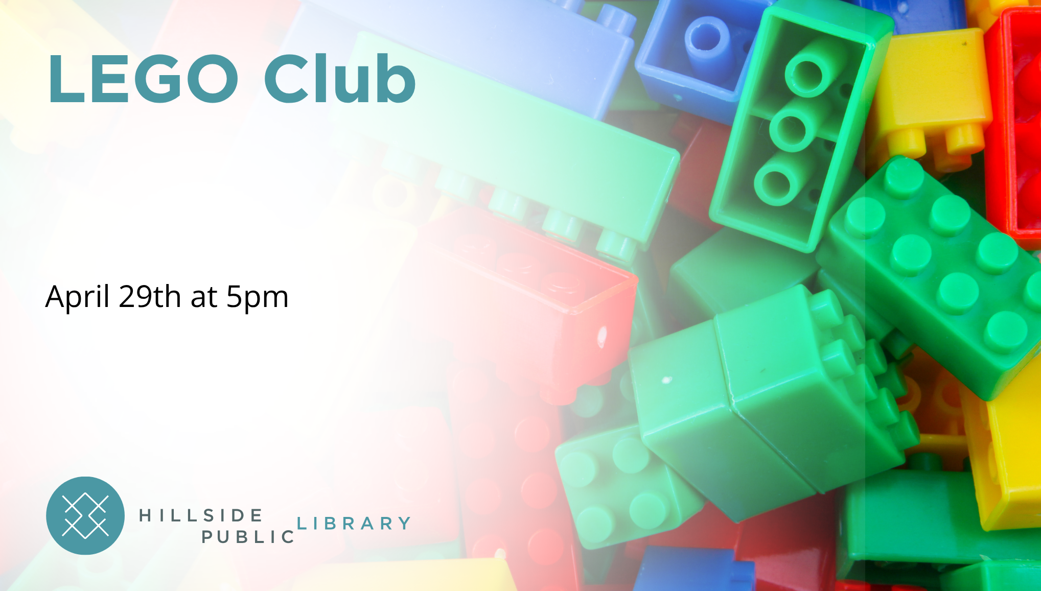 LEGO club April 29, 5:00pm