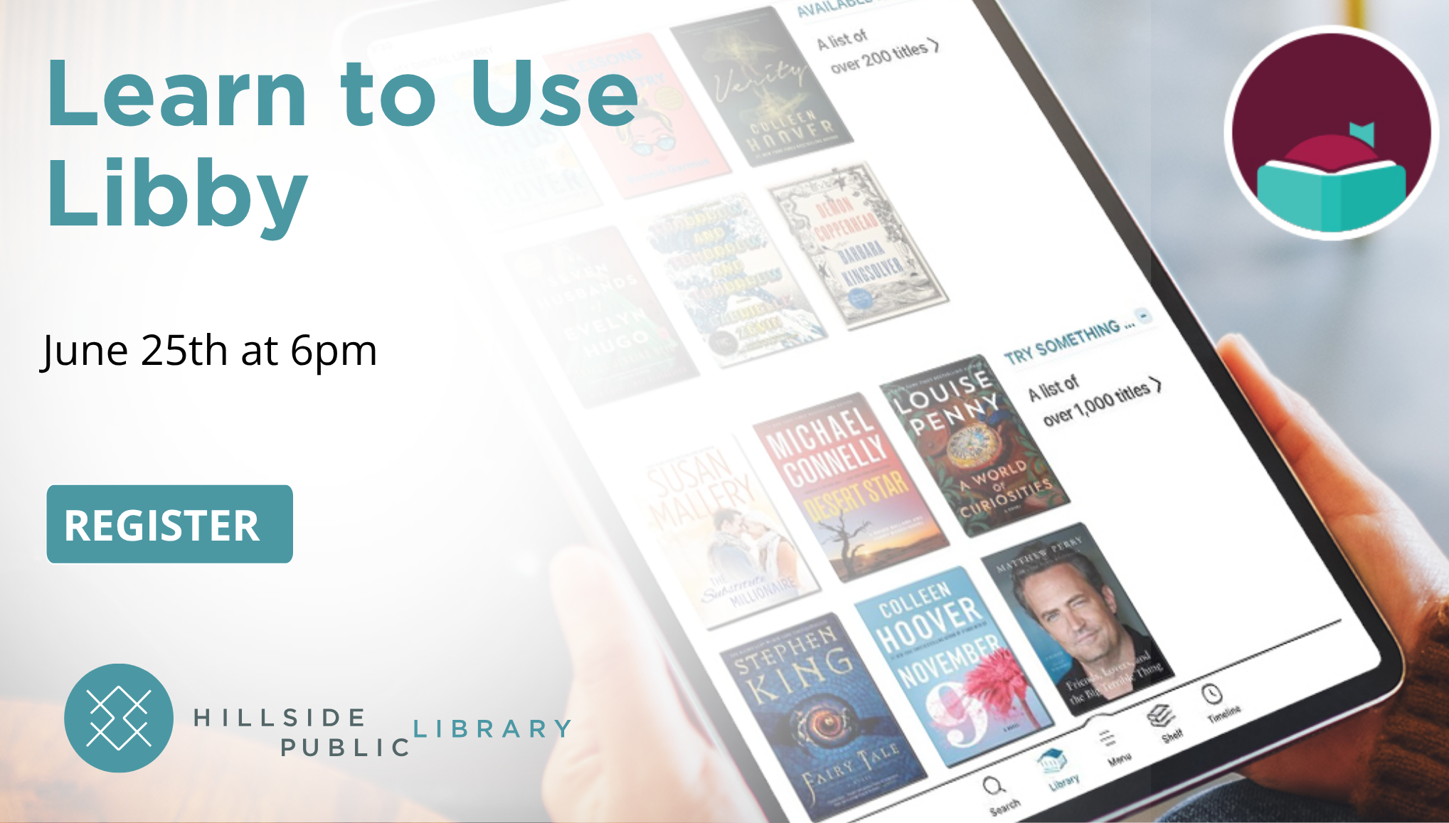 Learn to use Libby June 25 at 6pm
