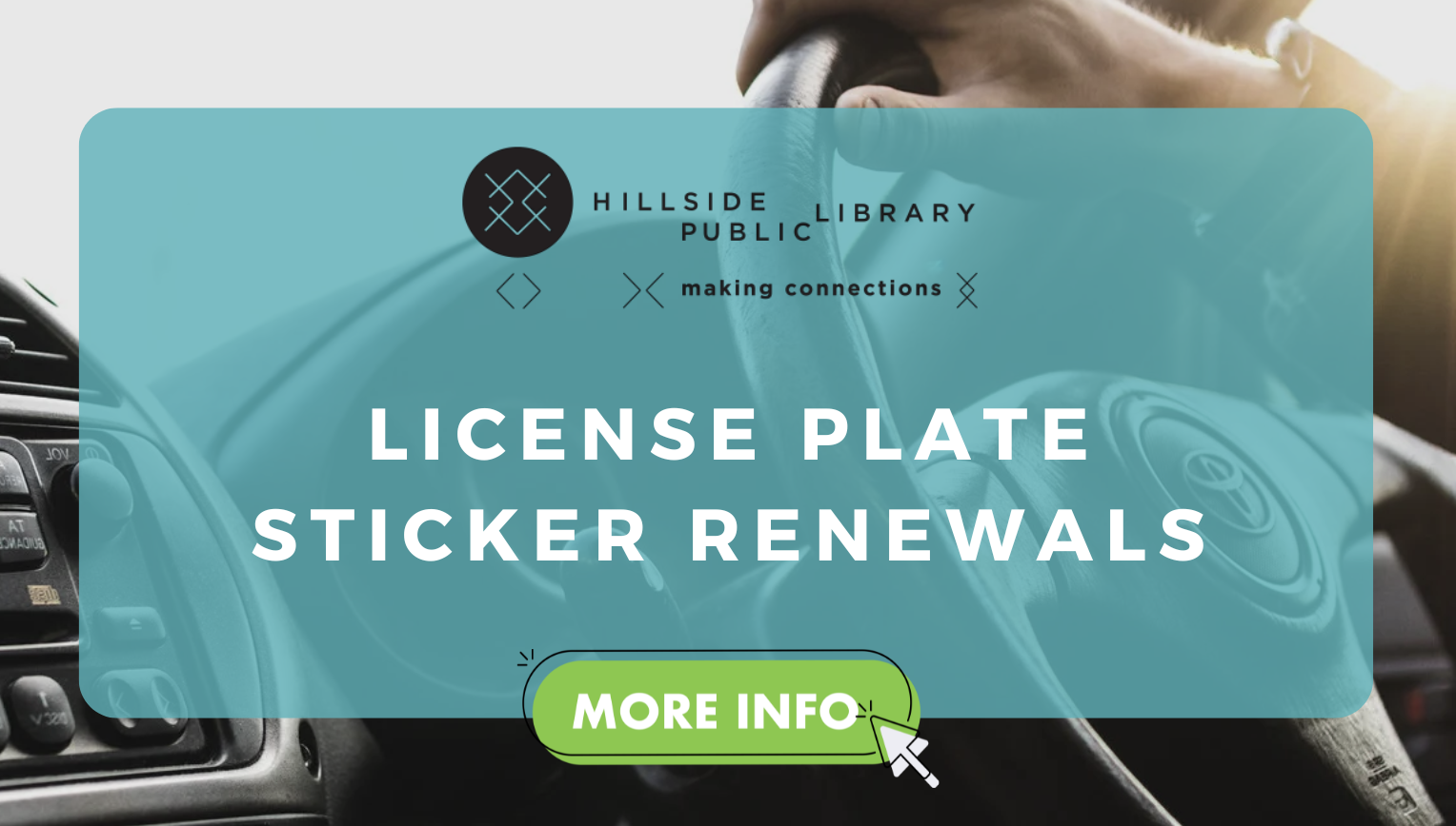 Click for information about our new service "license plate sticker renewals"