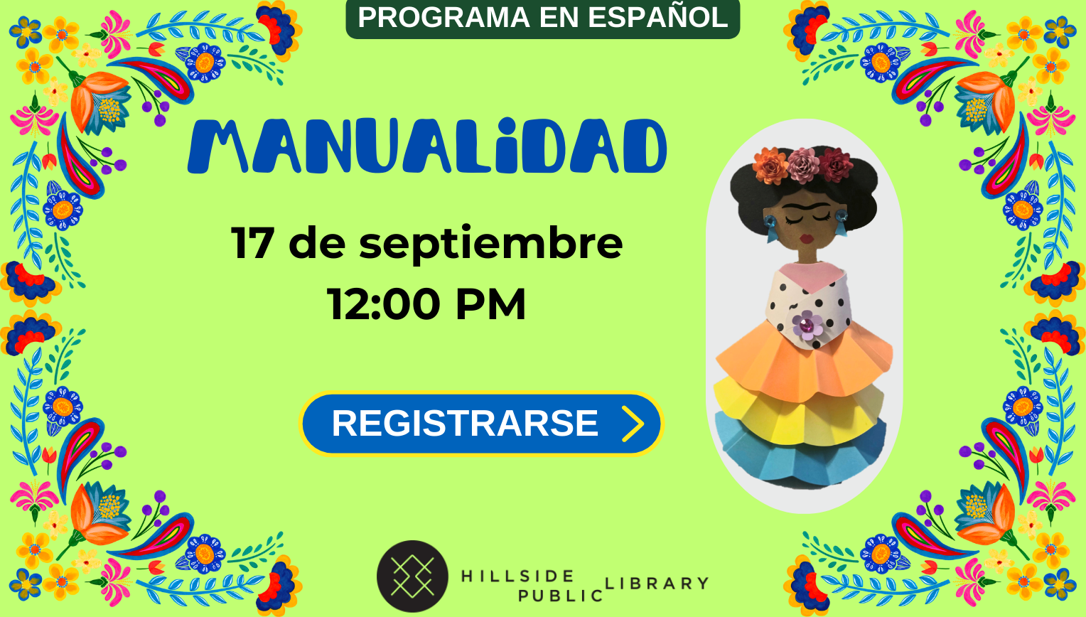 Programa en español, Manualidad Septiembre 17, 5:00 pm
