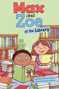 Max and Zoe at the library bookcover