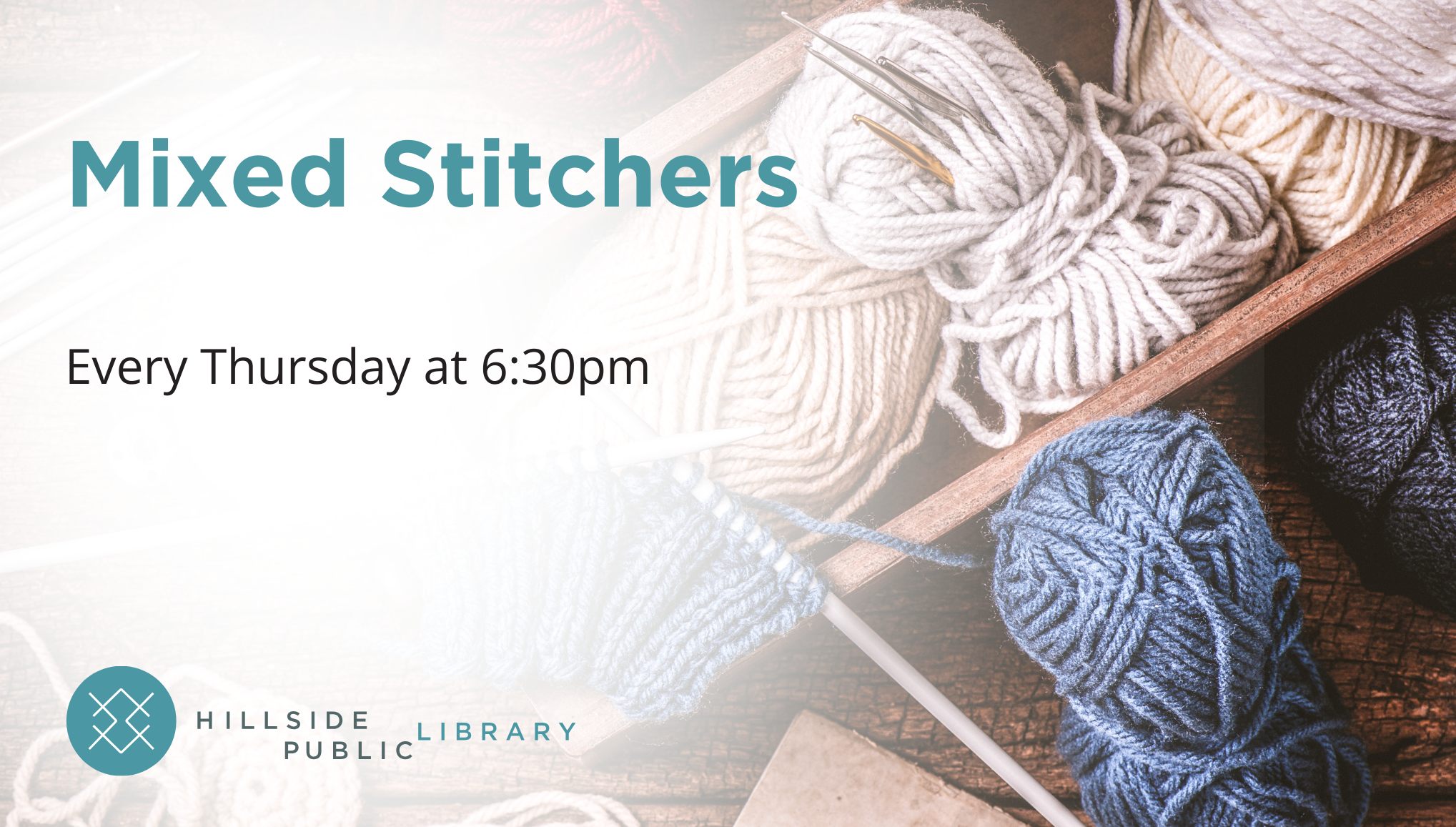 Mixed Stitchers Mixed stitchers. Come knit or crochet every Thursday 6pm