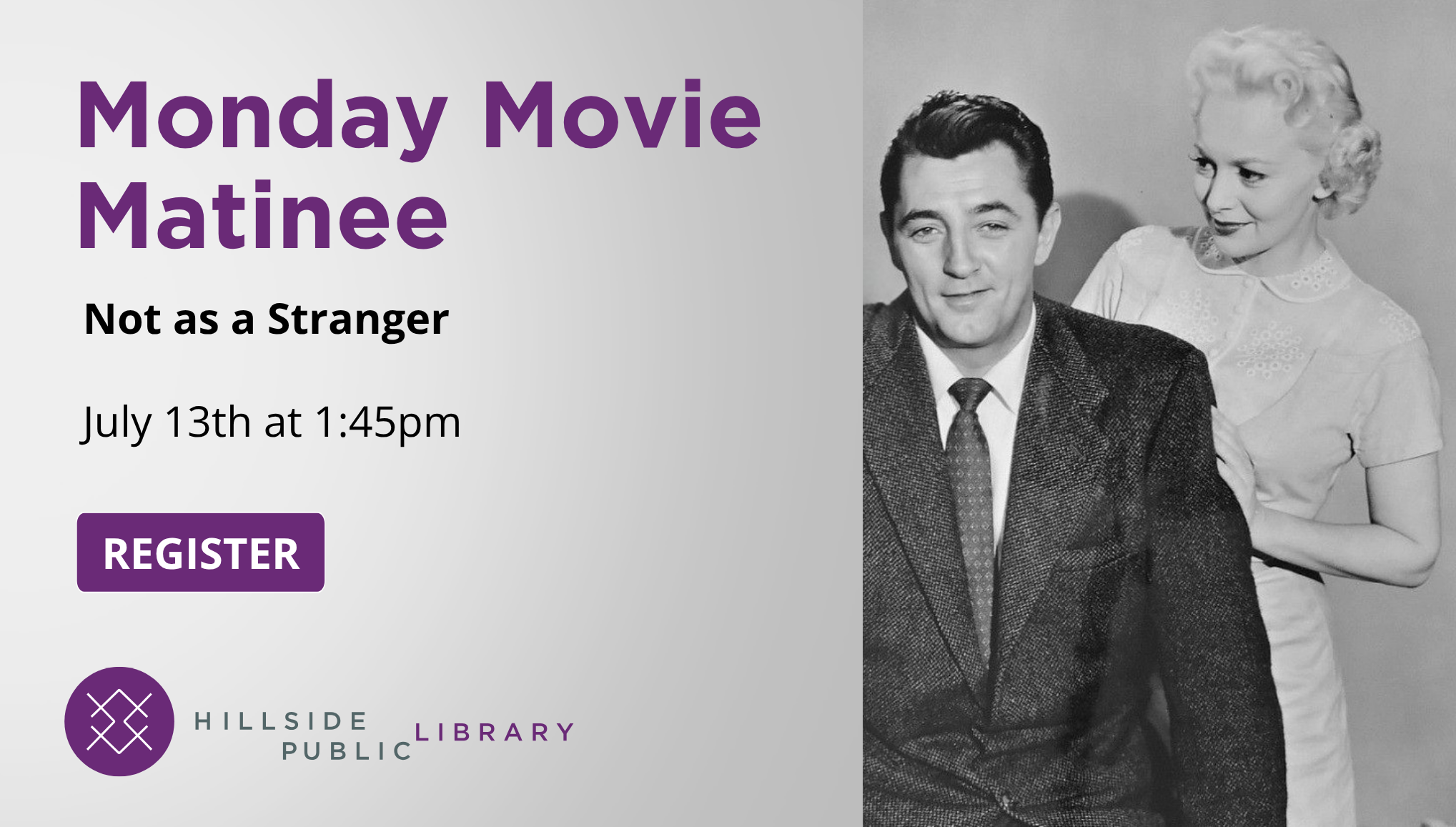 Movie Stranger Movie "Not as a Stranger" July 13th at 1:45pm