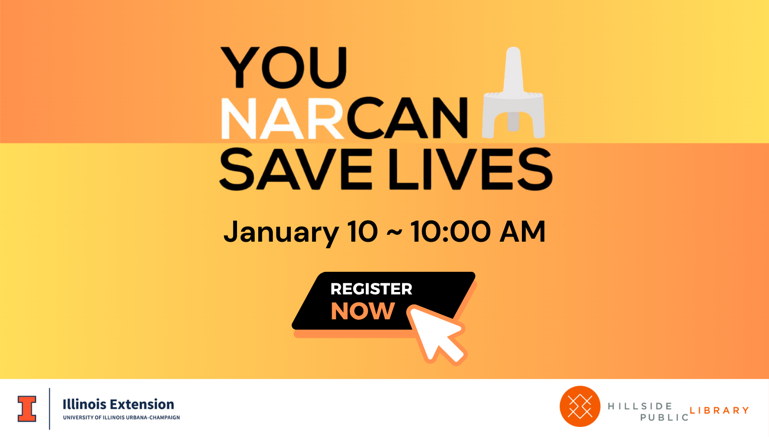 Narcan Training. Saturday, January 10, 10:00am
