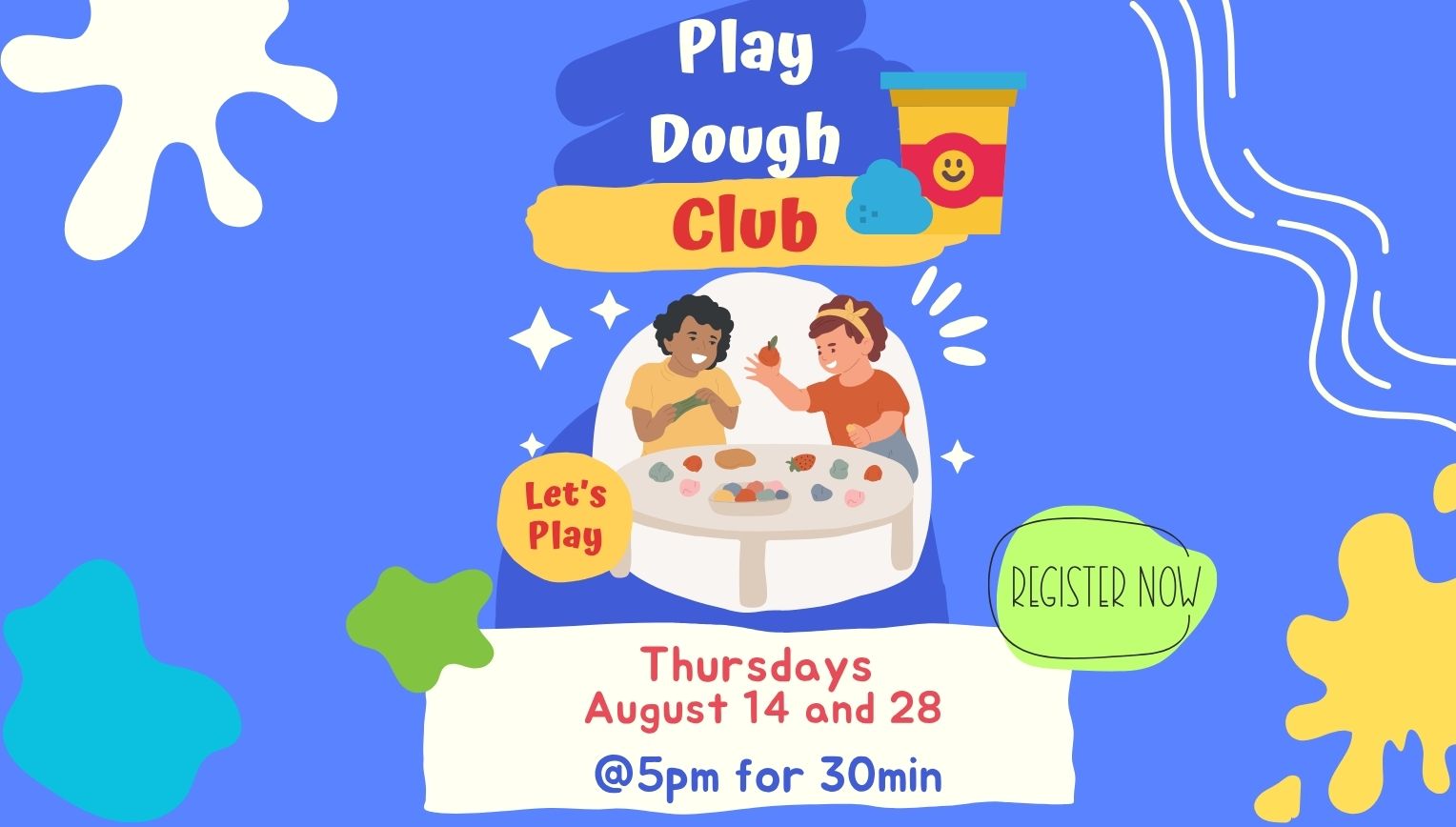 Play Dough Club Thursday, August 14, 5:00pm