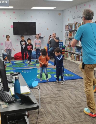 Scribble monster event showing kids moving
