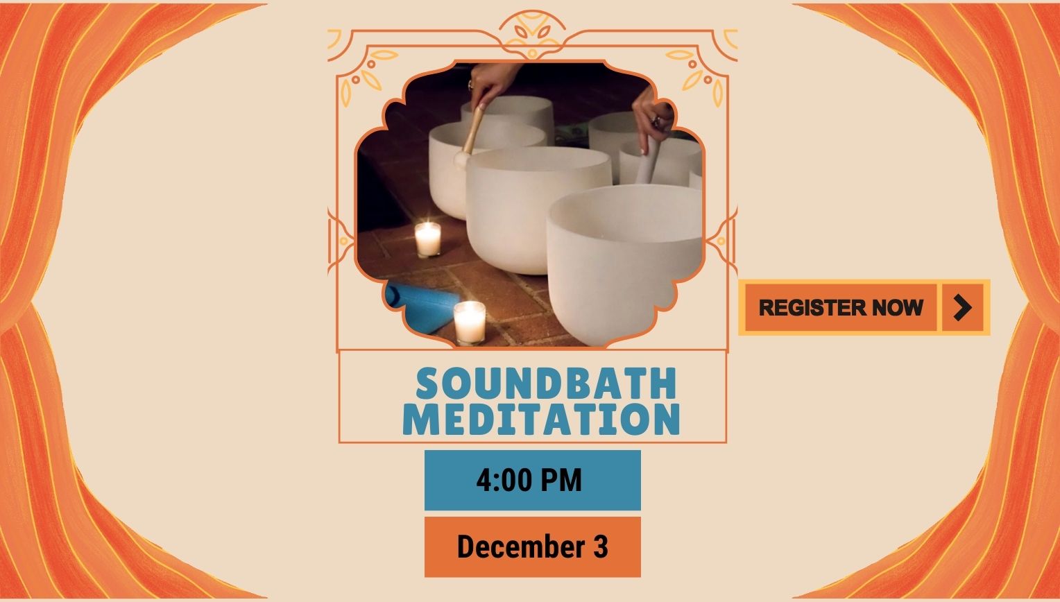 Soundbath Meditation. Wednesday, December 3, 4:00pm