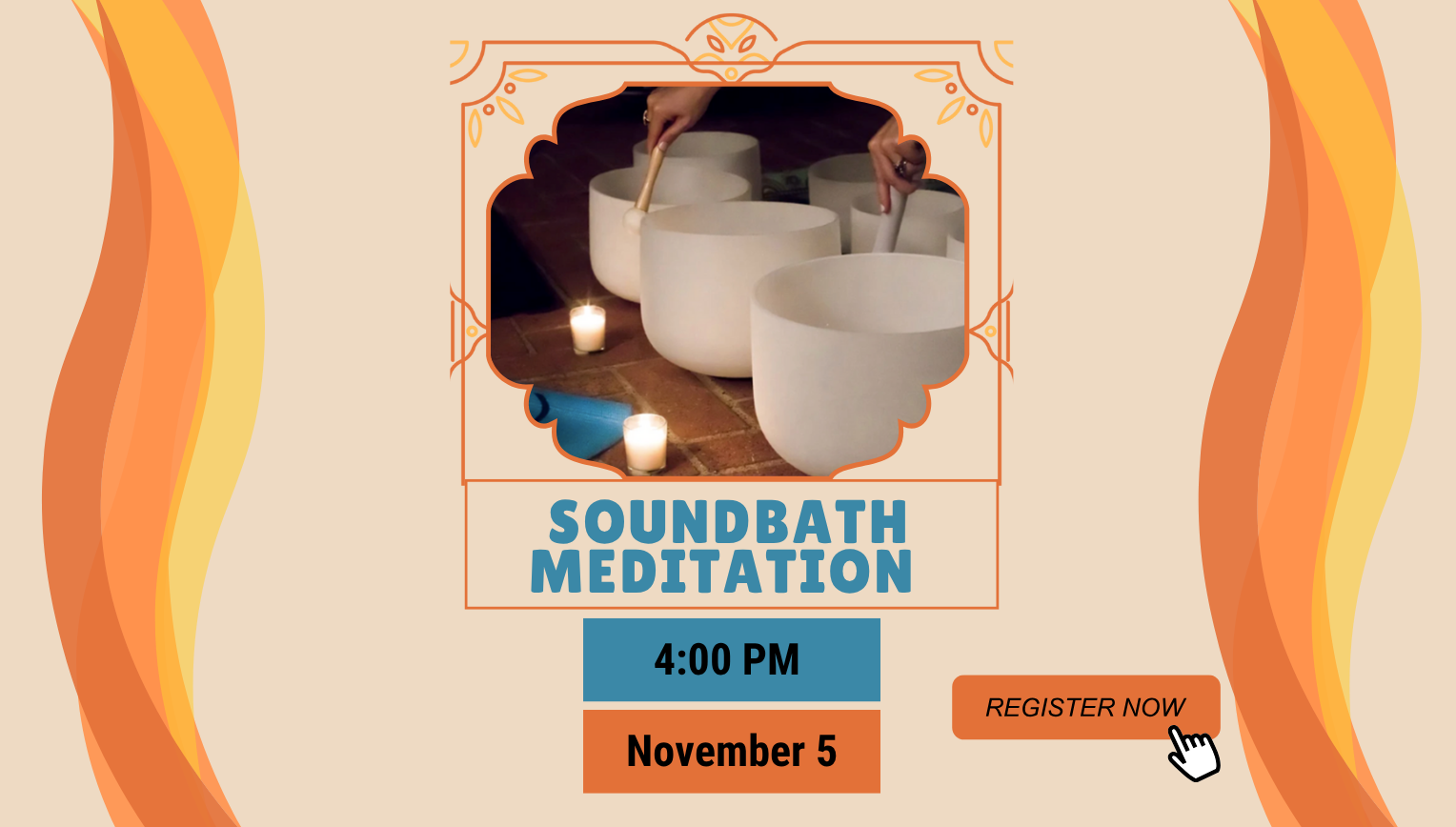Soundbath Meditation. Wednesday, November 5, 4:00pm