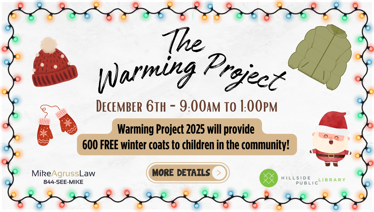 Waming Project 2025, free winter coats. Saturday, December 6, 9:00am